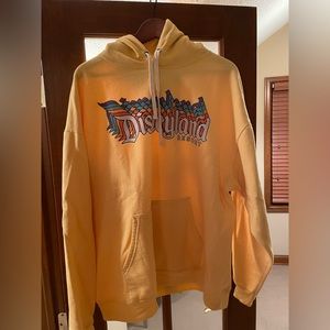 Disneyland Retro Design Yellow Hooded Sweatshirt Unisex size XL